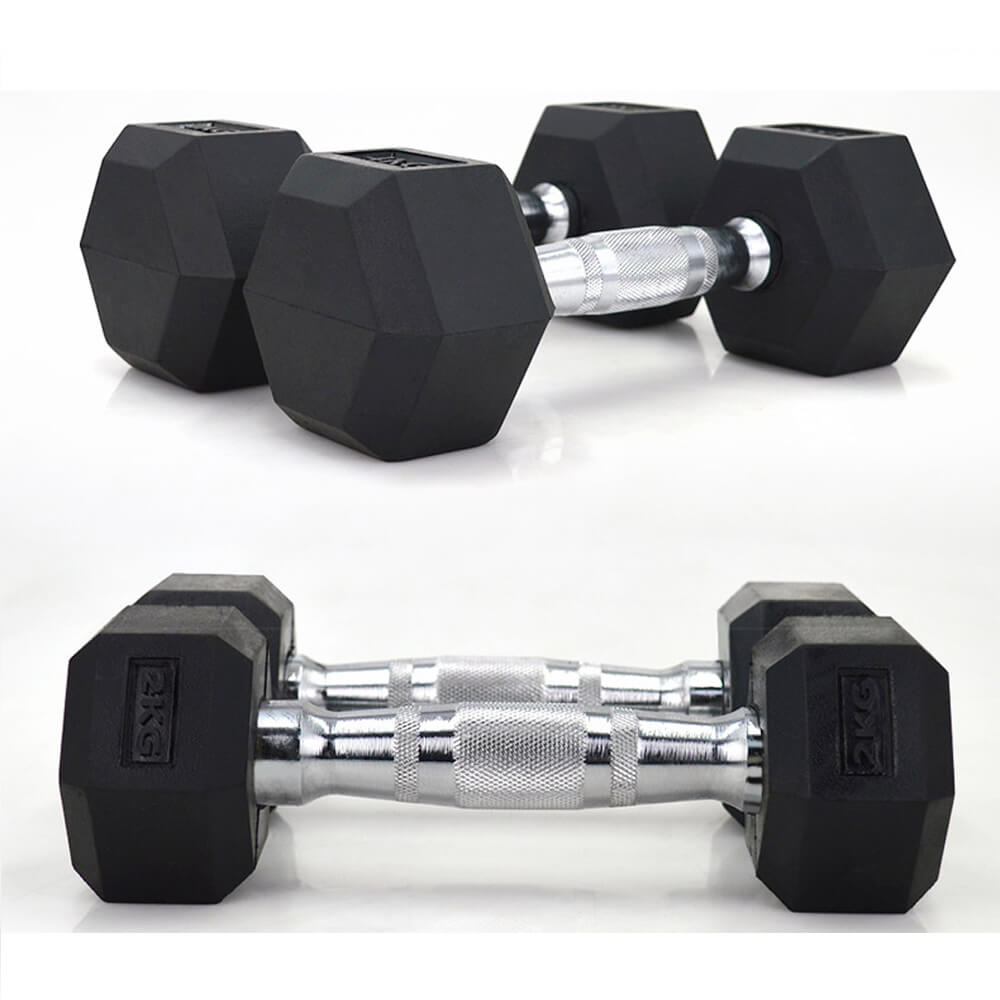 Wholesale Gym Accessories Crossfit Rubber Hex Dumbbell
