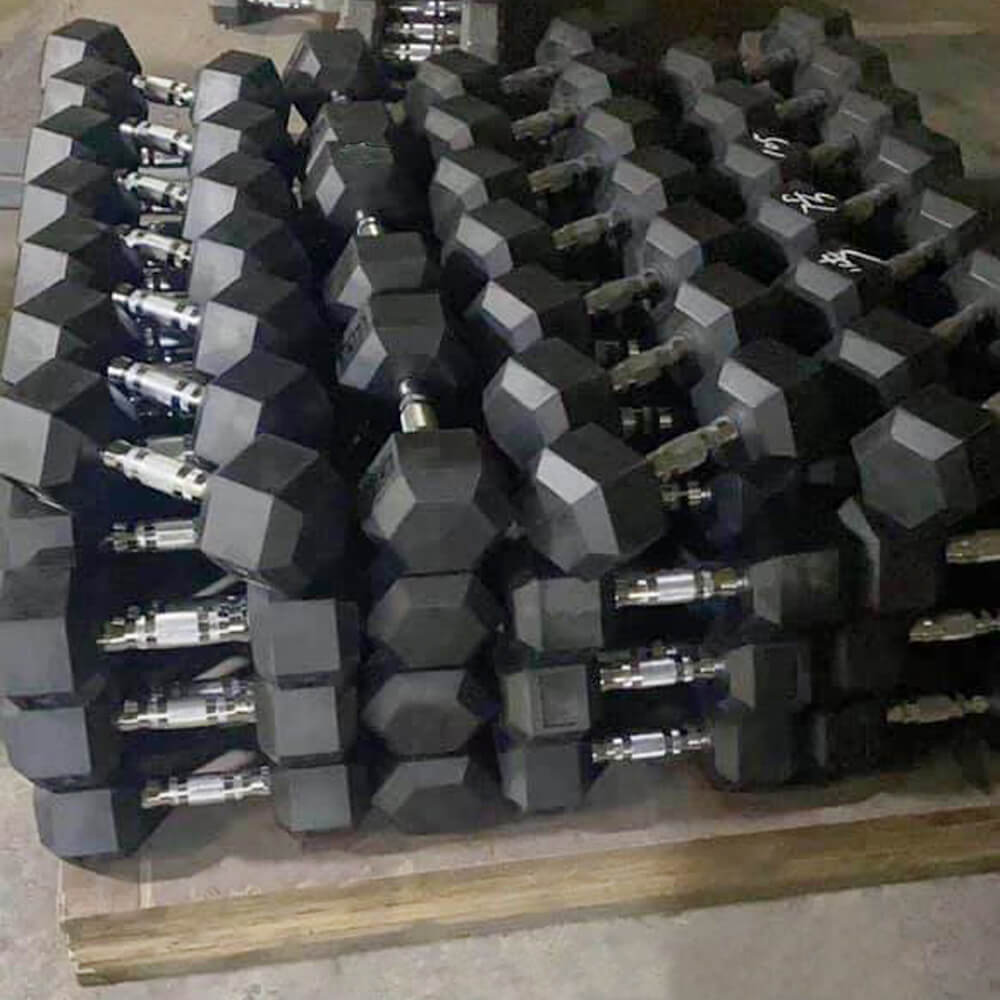 Wholesale Gym Accessories Crossfit Rubber Hex Dumbbell