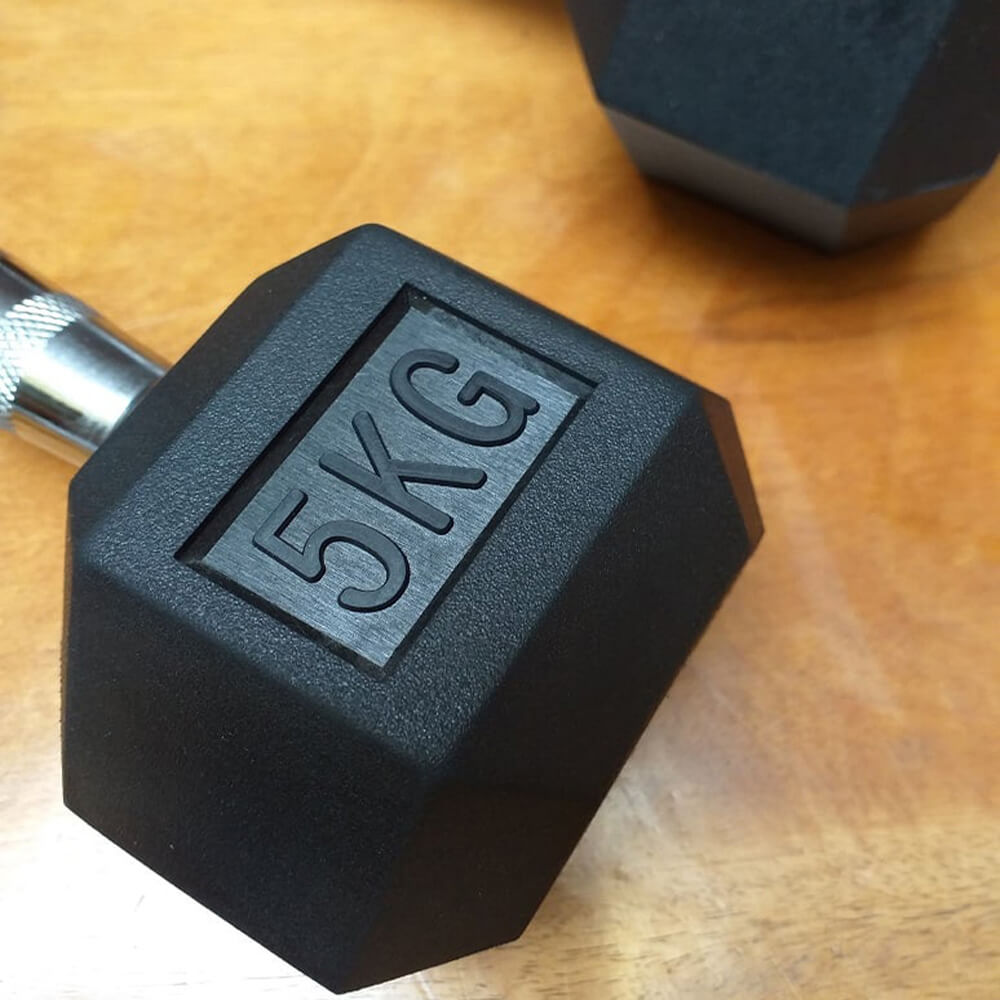 Wholesale Gym Accessories Crossfit Rubber Hex Dumbbell
