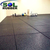 15mm All Black Double Layer Home Fitness Rubber Gym Tile
