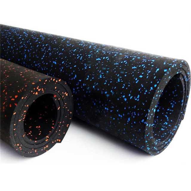 12mm High Impact Fitness Black Rubber Gym Flooring Rolls