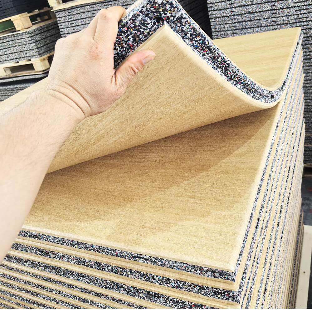 20mm Thick Wood Grain Free Weight Area Gym Rubber Flooring Mat