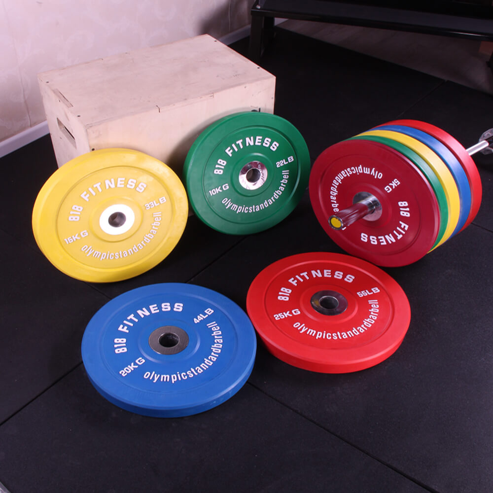 International Gym Fitness Olympic Barbell Rubber Bumper Weight Plate