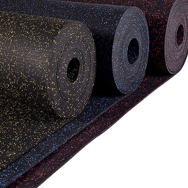 8mm High Impact Fitness Black Rubber Gym Flooring Rolls