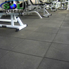 15mm All Black Double Layer Home Fitness Rubber Gym Tile