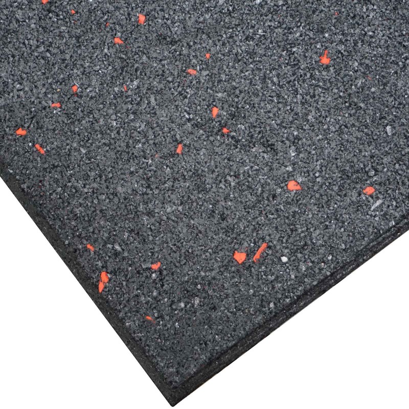 15mm Solid Quality Black with 10% EPDM Flecks Rubber Gym Tile