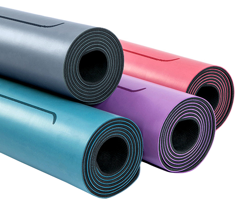 Natural Rubber Yoga Mat PU Surface with Position Line