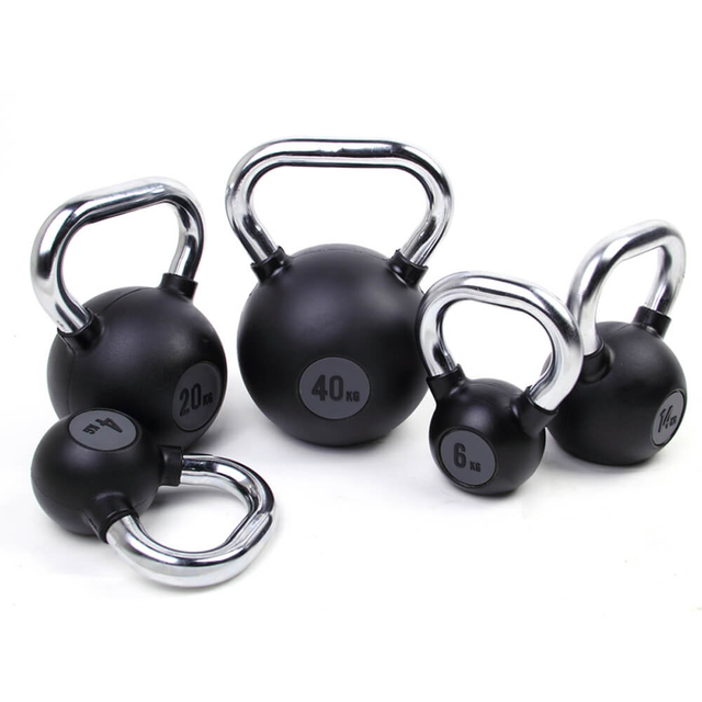 Commercial And Home Gym Room Fitness New Rubber Kettlebell