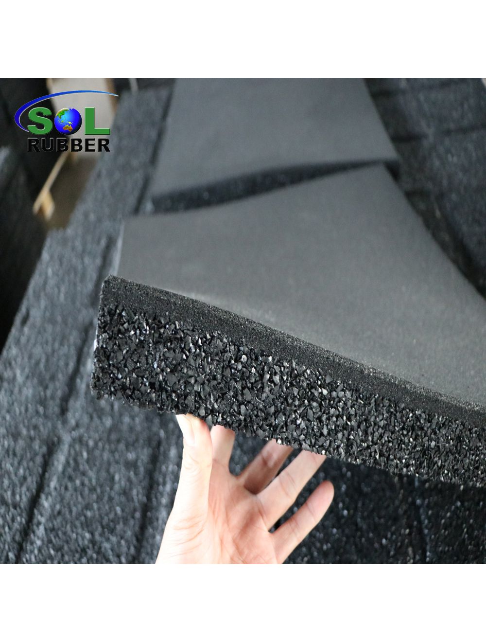 High Density Fitness Rubber Platform Tile 500x500x50mm